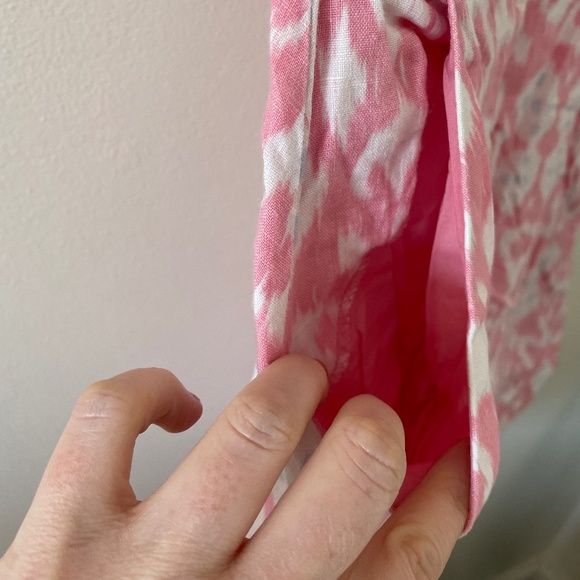 GAP 100% Linen Pink Patterned Dress with Pockets - Picture 4 of 13